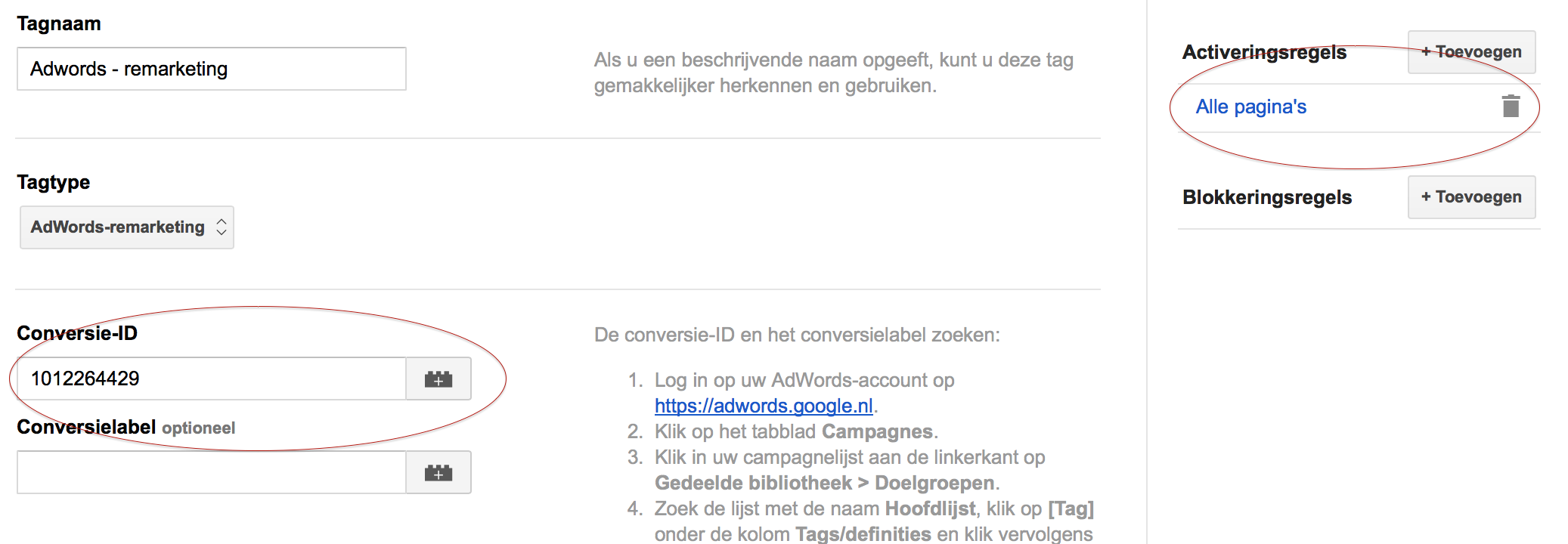 Remarketing met Tag Manager